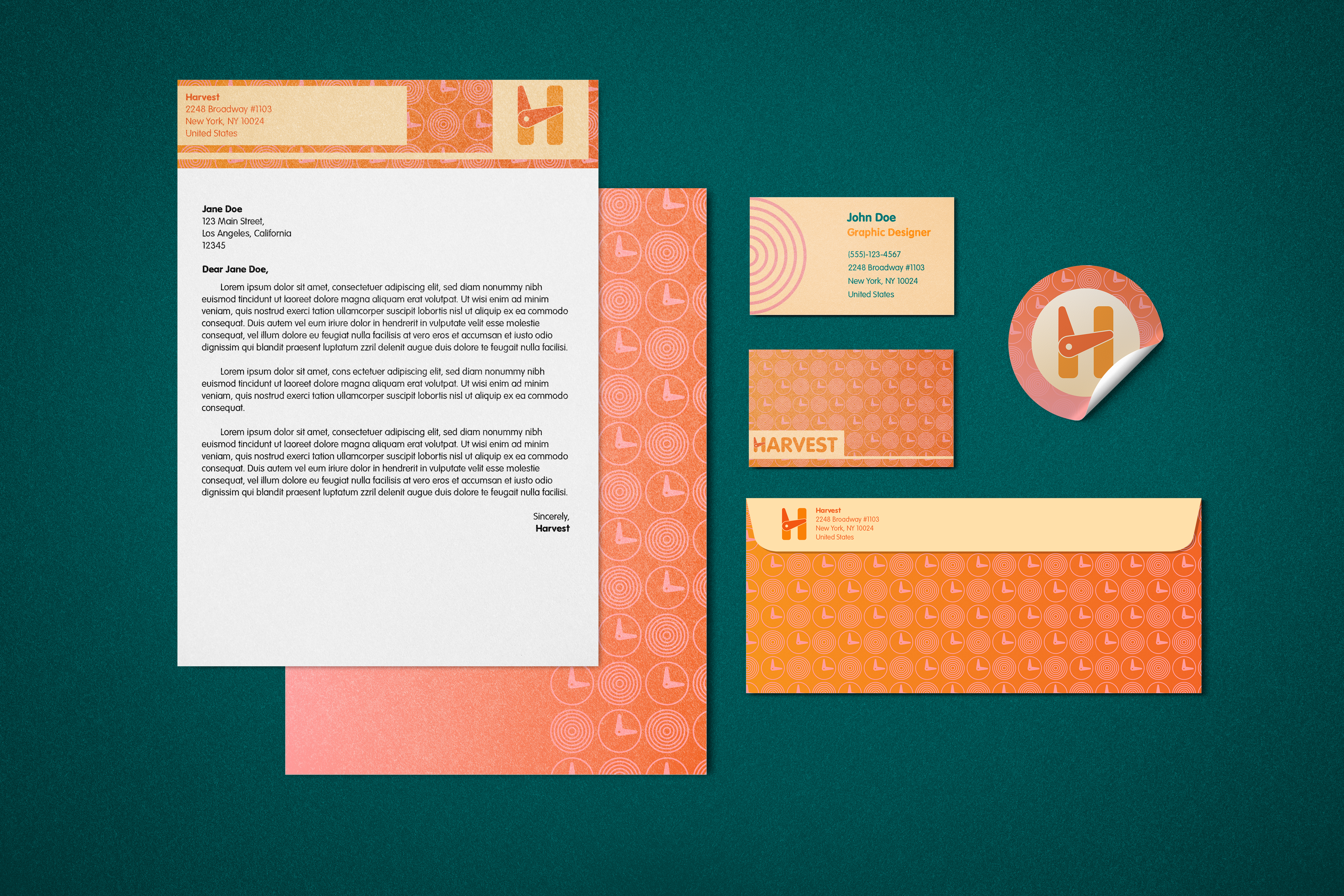 Harvest company stationary