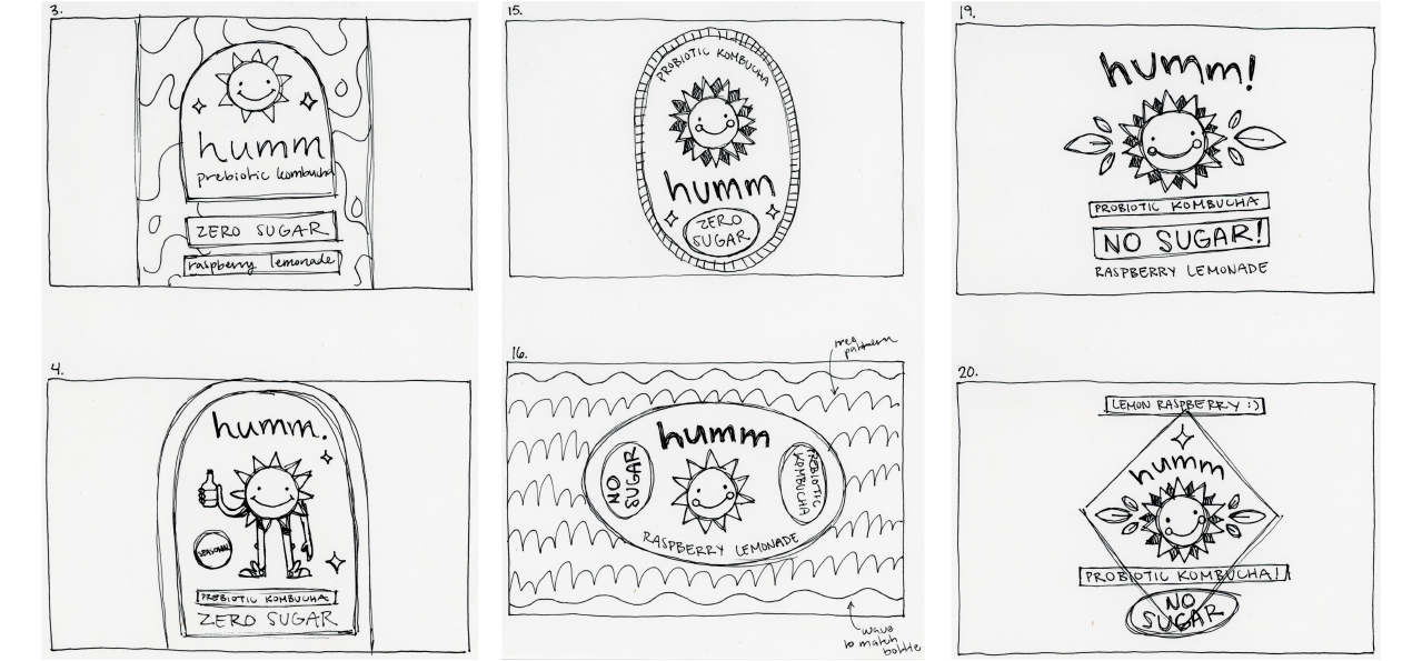 Sketches for Humm design