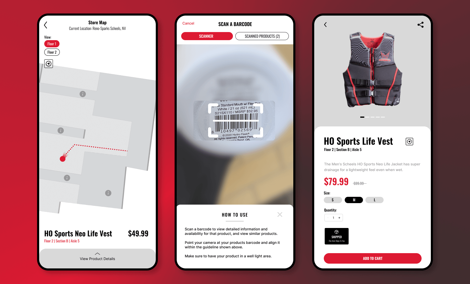 Scheels app design images